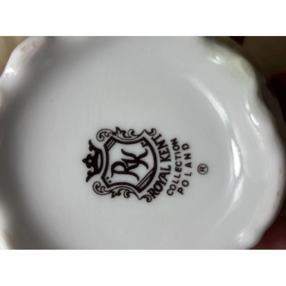 Royal Kent Poland Christmas Holly Creamer Sugar Bowl Set‎ Holiday
